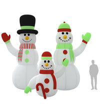 Aufblasbare Schneemann-Familie mit LEDs 500 cm
