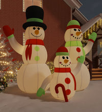 Aufblasbare Schneemann-Familie mit LEDs 500 cm