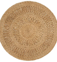 Teppich Jute Handgeflochten 90 cm Rund