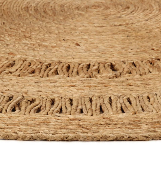 Teppich Jute Handgeflochten 90 cm Rund