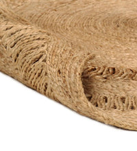 Teppich Jute Handgeflochten 90 cm Rund