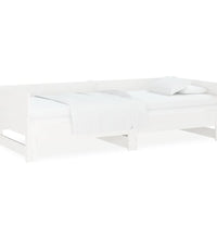 Tagesbett Ausziehbar Weiß Massivholz Kiefer 2x(90x200) cm