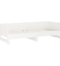 Tagesbett Ausziehbar Weiß Massivholz Kiefer 2x(90x200) cm