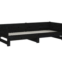 Ausziehbares Tagesbett Schwarz Massivholz Kiefer 2x(90x200) cm