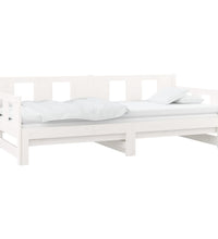 Tagesbett Ausziehbar Weiß Massivholz Kiefer 2x(90x200) cm