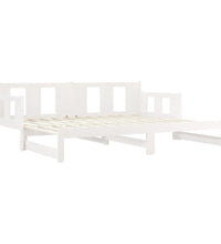 Tagesbett Ausziehbar Weiß Massivholz Kiefer 2x(90x200) cm