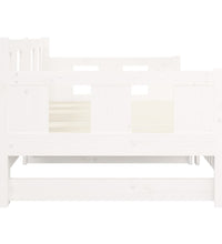 Tagesbett Ausziehbar Weiß Massivholz Kiefer 2x(80x200) cm