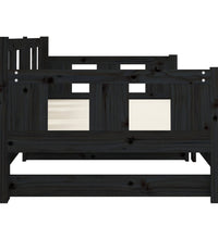 Tagesbett Ausziehbar Schwarz Massivholz Kiefer 2x(80x200) cm
