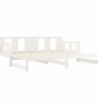 Tagesbett Ausziehbar Weiß Massivholz Kiefer 2x(90x190) cm