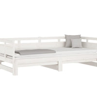 Tagesbett Ausziehbar Weiß Massivholz Kiefer 2x(90x200) cm