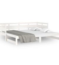 Tagesbett Ausziehbar Weiß Massivholz Kiefer 2x(90x200) cm