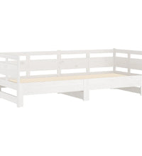 Tagesbett Ausziehbar Weiß Massivholz Kiefer 2x(90x200) cm