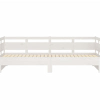 Tagesbett Ausziehbar Weiß Massivholz Kiefer 2x(90x200) cm