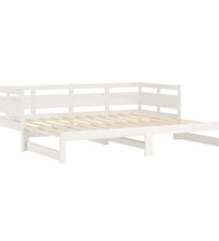 Tagesbett Ausziehbar Weiß Massivholz Kiefer 2x(90x200) cm