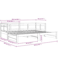Tagesbett Ausziehbar Weiß Massivholz Kiefer 2x(90x200) cm