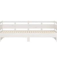 Tagesbett Ausziehbar Weiß Massivholz Kiefer 2x(90x190) cm