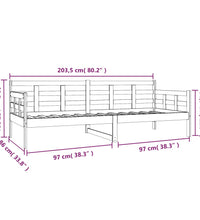 Tagesbett Massivholz Kiefer 80x200 cm
