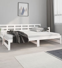 Tagesbett Ausziehbar Weiß Massivholz Kiefer 2x(80x200) cm