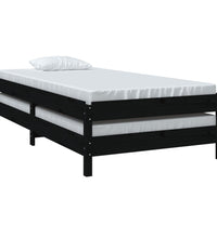 Stapelbett Schwarz 75x190 cm Massivholz Kiefer