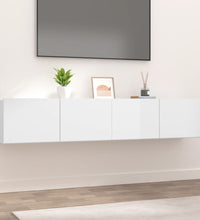 TV-Schränke 2 Stk. Hochglanz-Weiß 80x30x30 cm Holzwerkstoff