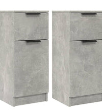 Sideboards 2 Stk. Betongrau 30x30x70 cm Holzwerkstoff