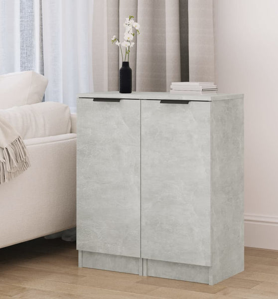 Sideboards 2 Stk. Betongrau 30x30x70 cm Holzwerkstoff