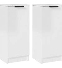 Sideboards 2 Stk. Hochglanz-Weiß 30x30x70 cm Holzwerkstoff
