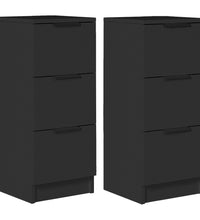 Sideboards 2 Stk. Schwarz 30x30x70 cm Holzwerkstoff