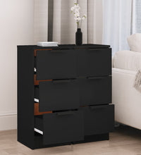 Sideboards 2 Stk. Schwarz 30x30x70 cm Holzwerkstoff
