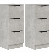 Sideboards 2 Stk. Betongrau 30x30x70 cm Holzwerkstoff