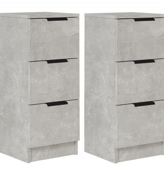 Sideboards 2 Stk. Betongrau 30x30x70 cm Holzwerkstoff