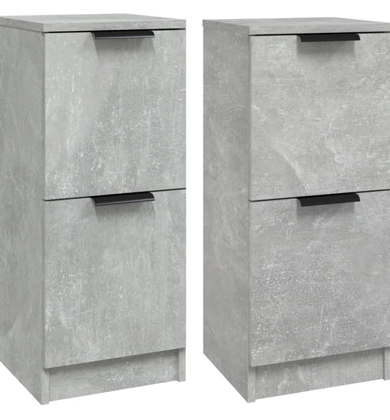 Sideboards 2 Stk. Betongrau 30x30x70 cm Holzwerkstoff