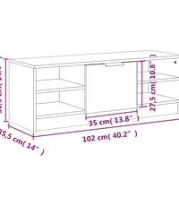 TV-Schrank Weiß 102x35,5x36,5 cm Holzwerkstoff