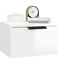 Wand-Nachttisch Hochglanz-Weiß 34x30x20 cm