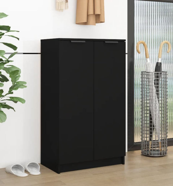 Schuhschrank Schwarz 59x35x100 cm Holzwerkstoff