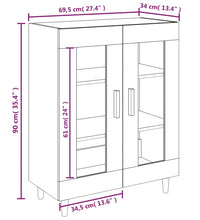 Sideboard Betongrau 69,5x34x90 cm Holzwerkstoff