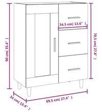 Sideboard Sonoma-Eiche 69,5x34x90 cm Holzwerkstoff