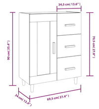 Sideboard Schwarz 69,5x34x90 cm Holzwerkstoff