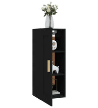 Wandschrank Schwarz 35x34x90 cm Holzwerkstoff
