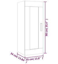 Wandschrank Schwarz 35x34x90 cm Holzwerkstoff