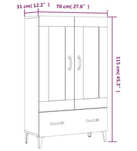 Highboard Weiß 70x31x115 cm Holzwerkstoff
