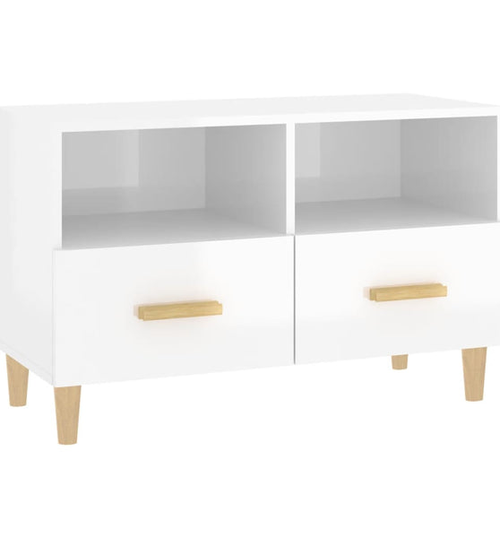 TV-Schrank Hochglanz-Weiß 80x36x50 cm Holzwerkstoff