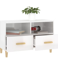 TV-Schrank Hochglanz-Weiß 80x36x50 cm Holzwerkstoff