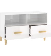 TV-Schrank Hochglanz-Weiß 80x36x50 cm Holzwerkstoff