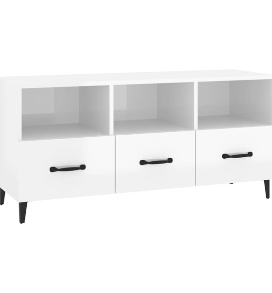 TV-Schrank Hochglanz-Weiß 102x35x50 cm Holzwerkstoff