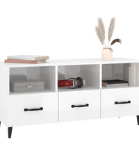 TV-Schrank Hochglanz-Weiß 102x35x50 cm Holzwerkstoff