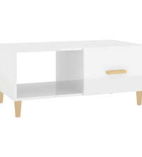 Couchtisch Hochglanz-Weiß 89,5x50x40 cm Holzwerkstoff