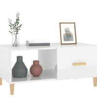 Couchtisch Hochglanz-Weiß 89,5x50x40 cm Holzwerkstoff