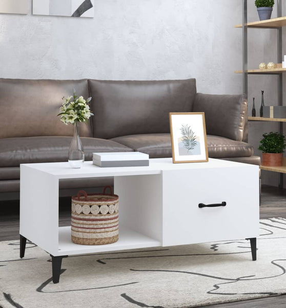 Couchtisch Weiß 90x50x40 cm Holzwerkstoff
