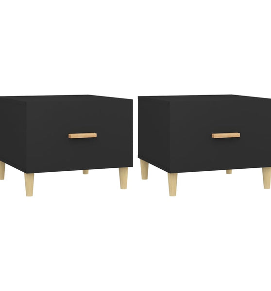 Couchtische 2 Stk. Schwarz 50x50x40 cm Holzwerkstoff